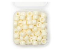 Bracelet Beads Gold Color Silver Pony Beads Big Hole Loose Spacer for Bracelet Making(Clear)