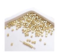 Bracelet Beads Plated Gold Beads Separated Square Cut Dice DIY Handmade Jewelry for Bracelet Making(14K,2mm)