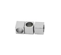 Bracelet Beads Stainless Steel Silver Color Cube Beads Geometric Big Hole Spacer for Bracelet Making(S3-6x6mm-hole 3mm)