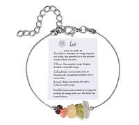 Bracelet Birthday Taurus Gemini Cancer Sagittarius Anklet Natural Stone Womens Wrist Watch (E, One Size)