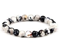 Bracelet Bracelet, Beaded Bracelets Natural White Fire Agates Beads Bangles Elastic Crystal Bracelet Reiki Crystal Jewelry for Men Women