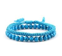Bracelet Bracelets Women Men Jewellery Jewelry Braided String Men Bracelets Round Beaded Energy Elastic Rope Women Blue