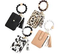 Bracelet Card Holder, Portable Protective Holder for Cards - Bohemian Tassel Card Holder, Beaded Lanyard Wallet for Bus and Identity Cards, All