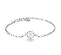 Bracelet Chalcedony Moonlight Stone Chain Linked For Women Charm Bangle Gift