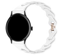 Bracelet Compatible for 16mm, 20mm, 22mm Watch, Slim Single Chain Elegant Silicone Hollowed Out Replacement Watch Strap for Sekonda Flex,Flex Plus,Motion Pro/TRACK 26mm,CONNECT,etc (White, 20mmSize)
