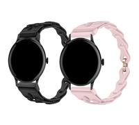 Bracelet Compatible for 16mm, 20mm, 22mm Watch, Slim Single Chain Elegant Silicone Hollowed Out Replacement Watch Strap for Sekonda Flex,Flex Plus,Motion Pro/TRACK 26mm,CONNECT,etc (2Pack-B, 20mmSize)