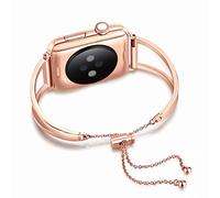 Bracelet Compatible with Apple Watch Strap 38MM/40MM Stainless Steel, Ladies Girls Metal Replacement Band Jewelry Wristband Sport Bangle Chain Compatible with iWatch SE Series 1 2 3 4 5 6, Rose Gold