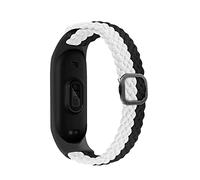 Bracelet Compatible With Mi Band 6 7 Strap Elastic Adjustable Nylon Braided Miband4 Miband 5 Correa Wristband Compatible With Xiaomi Mi Band 4 3 5 6 7 ( Color : Black white-01 , Size : Mi band 3 4 )