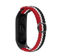 Bracelet Compatible With Mi Band 6 7 Strap Elastic Adjustable Nylon Braided Miband4 Miband 5 Correa Wristband Compatible With Xiaomi Mi Band 4 3 5 6 7 ( Color : Red white black , Size : Mi band 3 4 )