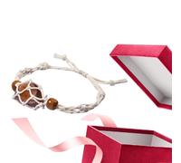 Bracelet Cord Holder - Replacement Bracelets Rope with Empty Gemstone Beads Spiral Cages - Bracelet Pendant Holder Replacement Cage, Networked Holding Crystal Stone Making Accessories for DIY