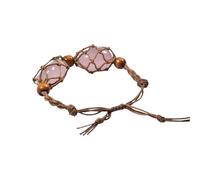 Bracelet Cord, Replacement Bracelets Rope with Empty Gemstone Beads Spiral Cages, Bracelet Pendant Holder Replacement Cage, Networked Holding Crystal Quartz Stone Making Accessories for DIY Bohemian