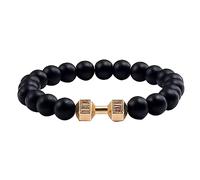 Bracelet Created with Zircondia Natural Beaded Bracelet Frosted Stone Dumbbell European And Fine Jewelry For Men And Women (F, 10x8x1cm)