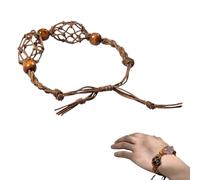 Bracelet Crystal Stone Holder - Replacement Bracelets Rope with Empty Gemstone Bead Spiral Cages - Hand-Woven Crystal Pendant Net Bag with Adjustable Length for Bracelet Necklace Jewelry Making, Brace