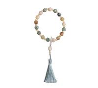 Bracelet, Cute Jade Cat Claw Weathering Bodhi Root Carved Tassel Pendant Handheld, Adjustable Elastic Beaded Cuff Unisex Jewelry Festival Gift Friendship