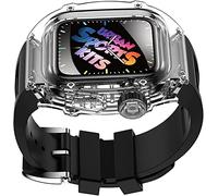 Bracelet de montre en silicone et coque de protection complète transparente, pour Series 45 mm 44 mm, coque rigide en polycarbonate et bracelet de montre sport, pour iWatch série 8 7
