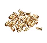 Bracelet End Cap 50pcs Tassel Leather Cord End Crimp Caps Beads 2/2.5/3/3.5/4/4.5/5/5.5/6/7//8/9/10mm Tip Cap for DIY Necklace Jewelry Making(KC Glod,Diameter 8mm)