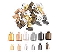 Bracelet End Cap 50pcs Tassel Leather Cord End Crimp Caps Beads 2/2.5/3/3.5/4/4.5/5/5.5/6/7//8/9/10mm Tip Cap for DIY Necklace Jewelry Making(Glod,Diameter 4mm)