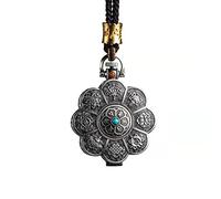 Bracelet Feng Shui Meditation Amulet Necklace Pendant,Tibetan Buddhist Jewelry,Gawu Box Buddhist Altar Buddhist Niches,Six-Character Proverbs+Vajra Pestle,Creative Unique Personality Gift-During 51x38