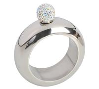 Bracelet Flask Bangle Flask with Crystal Lid for Women Men (Sstainless Steel)