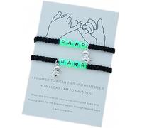 bracelet for women 2pcs Glow In The Dark Bead Decor Dinosaur Charm Bracelet, Polyester