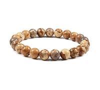 未处理 Bracelet for Women Charm Bracelet Natural Stone Beads 6/8/10mm Volcanic Lava Tiger Eye Beads Elastic Bracelets For Men Women Jewelry Bracelet Jewelry Size : 19cm, Color : 8mm Picture ston