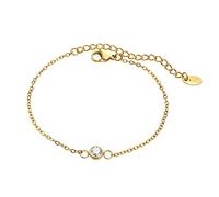 Bracelet for Women Gold Popular Brand Single Bracelet Zirconia Fine Cable Chain Stainless Steel Hypoallergenic Valentine's Day Birthday Gift Party Fashion Accessories Stainless Steel Cubic Zirconia