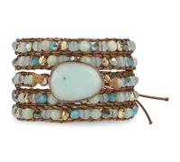 Bracelet for Women - Handmade Vegan Boho Natural Stone Layered Bracelet, Thailand Bohemian Stackable Beaded Wrap Bracelets, Summer Hippie Bracelet Stack, Teen Girls Fashion Jewelry Gifts