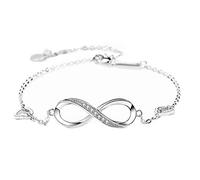 Bracelet for Womens 925 Sterling Silver Infinity Endless Love Symbol Charm Adjustable Bracelet Christmas Day Gift,adjustable Anklet Bracelet Girl's Gift