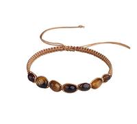 Bracelet Gravel Follow Shaped Bracelet Hand-Woven Flat Knot Shapeless Rough Stone Bead Bracelet for Women Bracelet Initials (A, One Size)