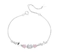 Bracelet Keyring For This butterfly bracelet for women impresses with its delicate design that shows off beauty butterflies and flowers. It is (silver, one size)