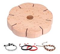 Bracelet Maker,Wood Plaited Disc Bracelet Tray,Kumihimo Disk 8 Slots Braided Plate,Bracelet Knitting Disk Kumihimo Braiding Disk Rond Kumihimo Beading Cord Disc for DIY Bracelet Braided Weaving Board