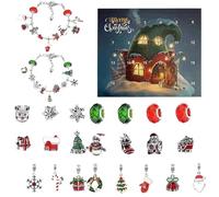 Bracelet Making Calendar - 24 Day Christmas Countdowns Set, Charm Party Favors With DIY Bracelet Crafting Accessories | Ideal Holiday Festival Activity For Girls Home Craft Fun And DIY