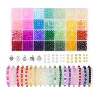 Bracelet Making Kit, 28 Color Craft Supplies, Handmade Jewelry Making Set, DIY Charm Necklace Pendant Keychain, Creative Craft Accessory for Kids Teens Girls Home School