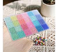 Bracelet Making Kit, Beads for Bracelet Making, Small Size, Abundant Quantity, Sturdy Plastic, Imaginative & Wide Application, Suitable for DIY Bracelets, 5200 Pcs Set, 3mm (Pink)