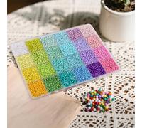 Bracelet Making Kit, Beads for Bracelet Making, Small Size, Abundant Quantity, Sturdy Plastic, Imaginative & Wide Application, Suitable for DIY Bracelets, 5200 Pcs Set, 3mm (MulticolorA)