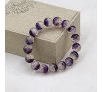 Bracelet Natural Crystal Feng Shui Bracelet Lucky Charm 7A Purple Fluorite Beaded Balance Bracelet Amulet Vacation Jewelry Attract Money Prosperity Luck,8mm (Size : 8mm)