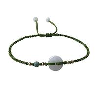 Bracelet Natural Jade Bracelet with 14K Gold Plated Beads Natural Jade Stone Donut Jade Pendant Green Jade Bracelet Jade Jewelry for Women Jade Bracelet Jade Bracelet for Women, Adjustable