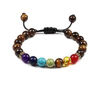 Bracelet Natural Lava Stone Multicolor Beads Bracelets for Men Women Weave Rope Bangles Adjustable Homme Jewelry-Tiger Eyes