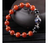 Bracelet Natural South Red Agate 925 Silver Six Character Mantra Bangle Good Luck Recruiting Peach