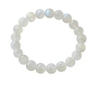 Bracelet Natural Strong Light Moonstone Crystal Stretch Round Bead Woman Lady Bracelet 8mm (Color : As Shown)