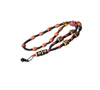 Bracelet PLOVE Tibetan Style Dzi Beads Necklace,Natural Agate Beaded Necklace,Feng Shui Amulet Necklace Pendant,Attract Wealth Money and Good Luck,Birthday Present