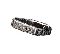 Bracelet S925 Silver Rotatingsix-character Mantra Bracelet,Men Women Religious Bracelet,Vajra Pestle+Prayer Wheel,Tibetan Buddhist Jewelry Gift,Retro Nostalgic Good Luck Couple Bracelet-Vajra pestle 2