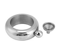 Bracelet Shaped Stylish Flask Stainless Steel Bangle Shape Flagon Whiskey Drink Ware Funnel Hidden Liquor Wine Flask (Silver)