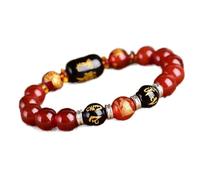 Bracelet， Six True Word Beaded Elastic Bracelet Guardian Talisman Wealth Money Luck Prosperity,12mm(12mm)