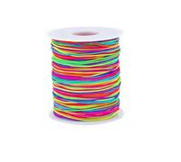 Bracelet String Elastic Cord Elastic String for Bracelet Making Rainbow Color Stretch for Jewelry Necklace Craft Making Braided Hair Tie Pony Beads Toys (1mm 100m）