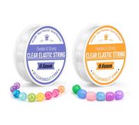 Bracelet String Kit 0.6mm-15m 0.8mm-6.5 Clear String Elastic Thread for Jewellery Making Necklace Bracelet Beading Thread & DIY Craft Projects Strings