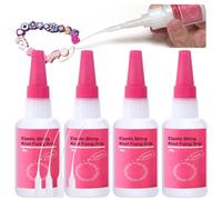 Bracelet String Professional Elastic String Kont Fixing Drip, Clear Bracelet Glue, Keep Stretchy Bracelet String Stay Perfectly Tied for Clay Beads, Jewelry Making Supplies（4pcs 20g/1pcs） (4)