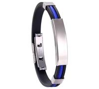 Bracelet - Trendy Wristband Jewelry, Design Jewelry Piece for Daily Use | Stainless Steel Charm Bracelet with Silicone Strap, Inspirational Engraving, Thoughtful Hand Wear Gifting for Him or Her