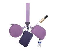 Bracelet Wallet, Three Coin Wood Coin Pocket , Portable Bracelet Cost Purse Removable Zip Around Coin Purse for Short Travel Sports and Outdoor Outdoor, purple, see description, See