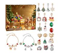 Bracelet with Charms, 24 Days Countdown Jewellery Making | Calendar Charm with Countdown Timer for Christmas | for Teen Girls Adults Holiday